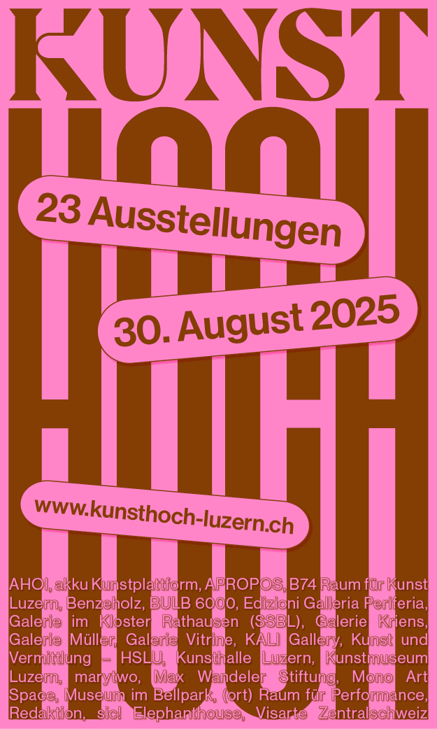 Banner: Kunsthoch Luzern, 05.07.–30.08.2025