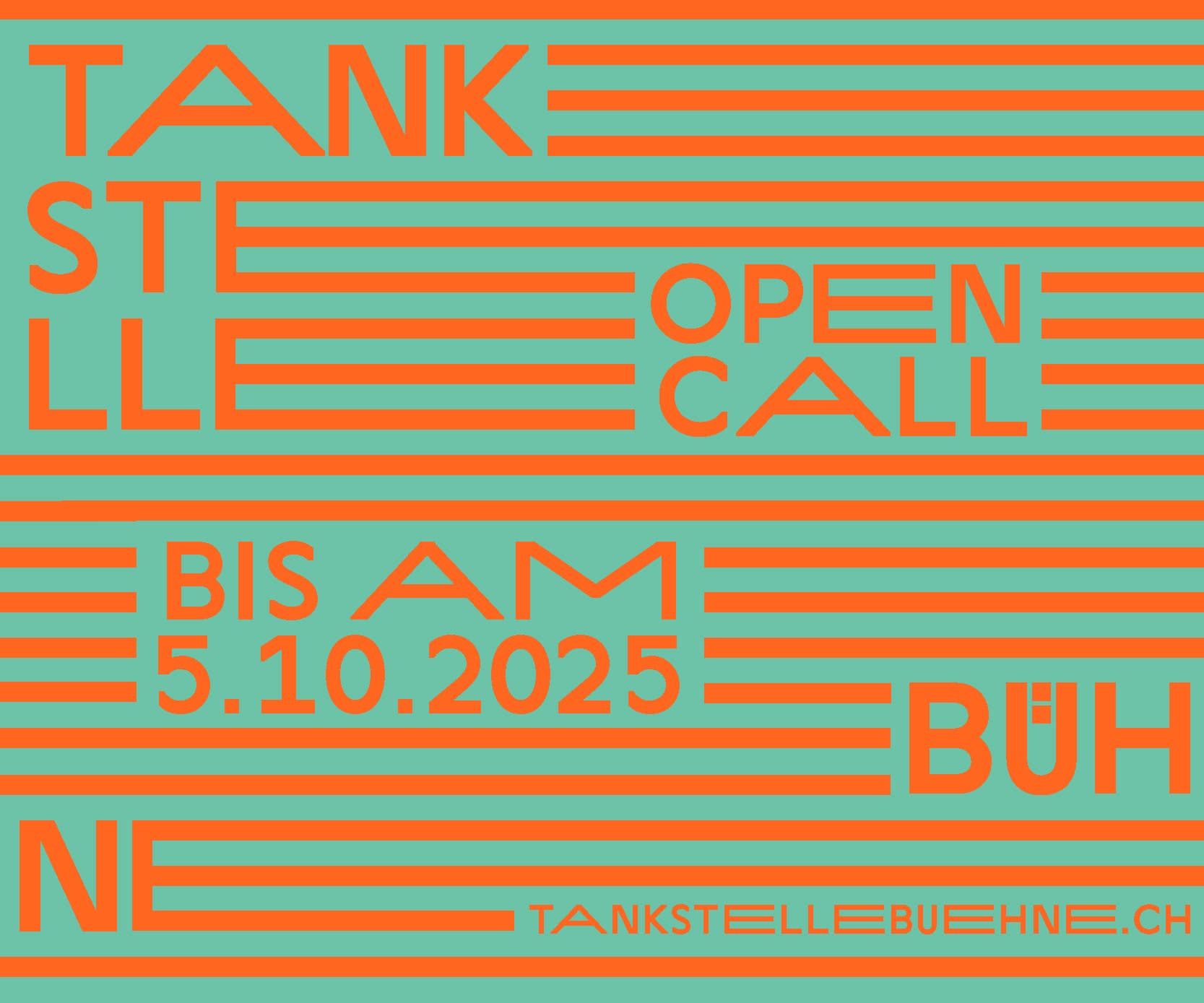 Banner: Tankstelle Bühne, Open Call 2025, 08.–14.2025